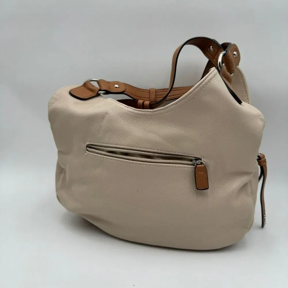 Rosetti Bag Womens Beige Tan Pebbled Leather Shoulder Hobo Satchel Zip Everyday